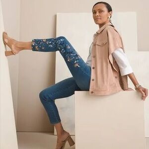 Chico’s Womens Trucker Cape Top Size L/XL Desert Tan Ruana Button Up Soft NWT